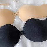 INTIMO SECRETS Women’s Invisible Strapless Adhesive Stick Bra – Push-Up Silicone Bralette & Nipple Covers