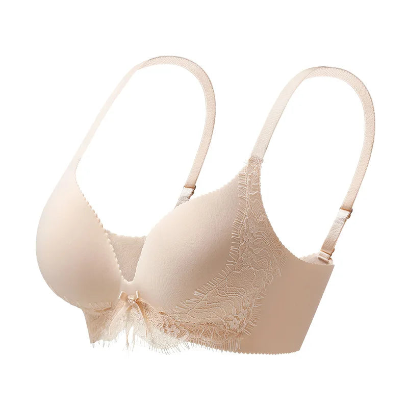 INTIMO SECRETS Women’s Lace Bra – Push-Up, Everyday Wireless Underwear