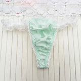 INTIMO SECRETS 1/4Pcs Women’s Sexy Thongs – Low-Waist Lace Splicing Silk G-String Underwear