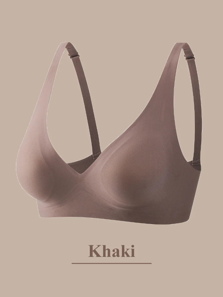 INTIMO SECRETS One-Piece Seamless Wireless Push-Up Bra Deep V Padded Bralette