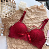 INTIMO SECRETS Women’s Lace Push-Up Bra – Small Bust Anti-Sag Active Bra