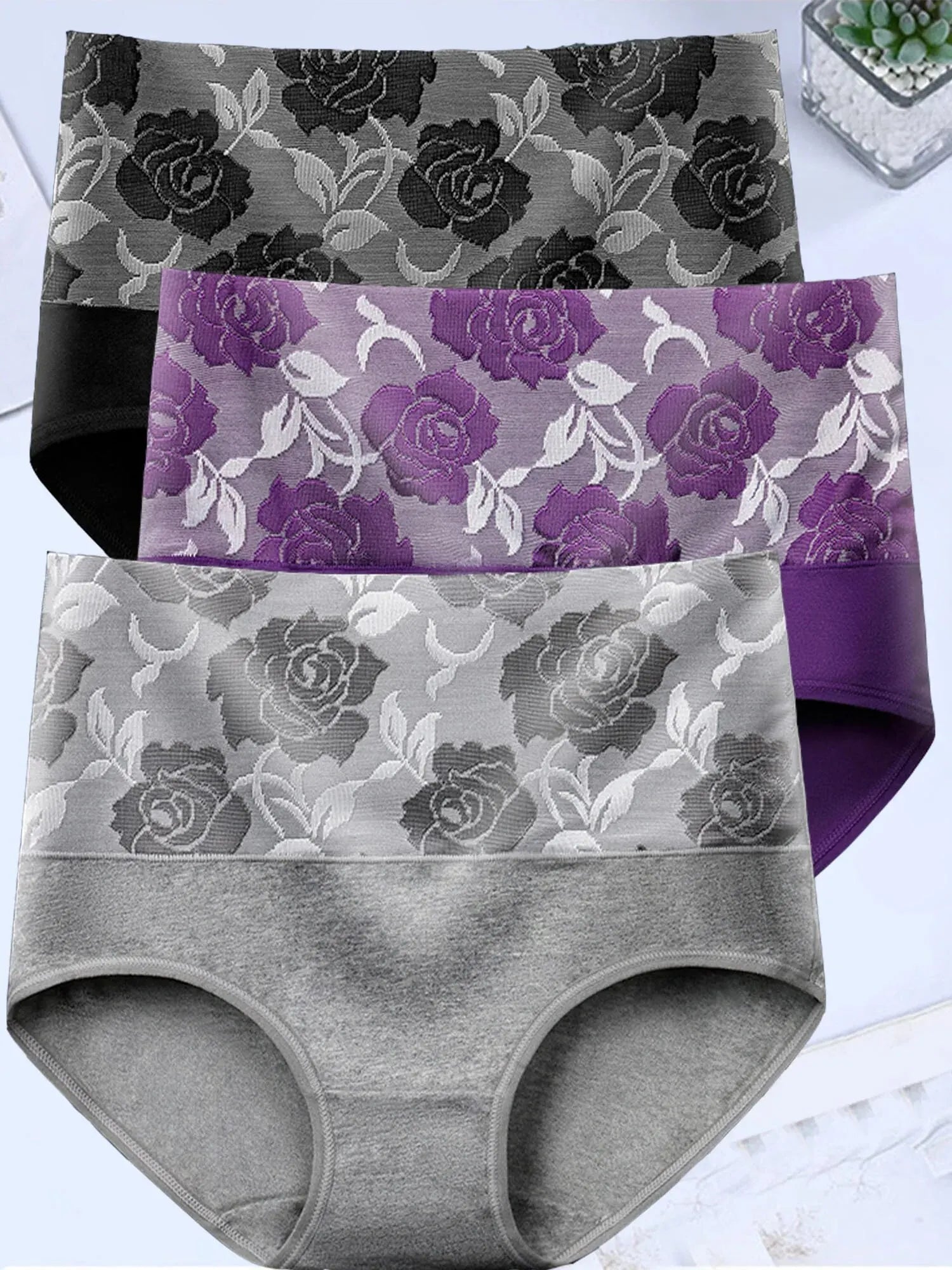 INTIMO SECRETS 3PCS Cotton Panties – Plus Size Women L-5XL Seamless Lingerie