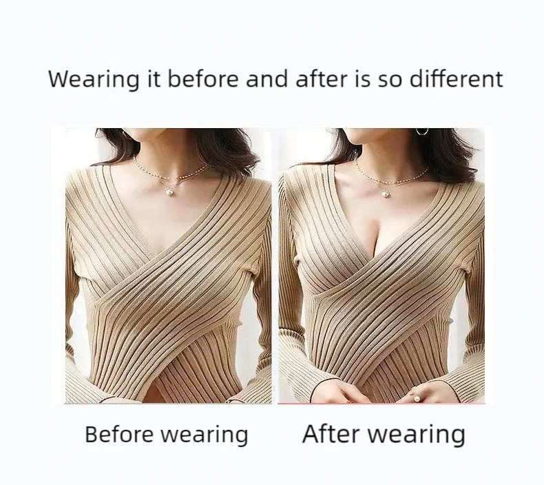 INTIMO SECRETS Women’s Round Cup Chest Patch – Front Button Push-Up Small Chest Enhancer, Invisible Wedding Bra