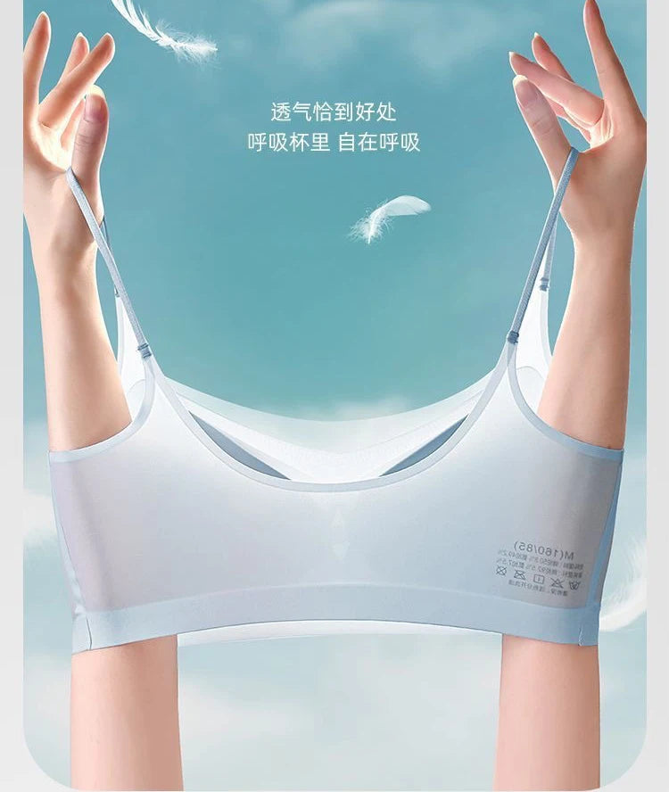 INTIMO SECRETS Ultra-Thin Seamless Padded Bra – Ice Silk, Push-Up, Small Chest