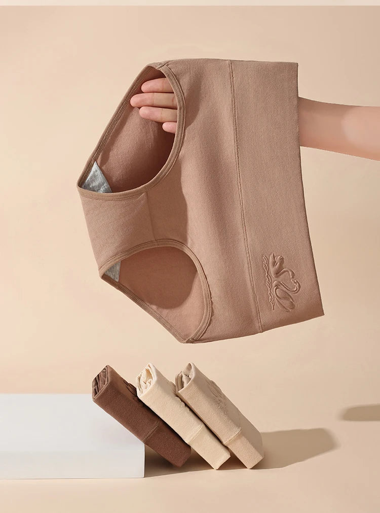 INTIMO SECRETS 4PCS High Waist Cotton Panties – Plus Size Women’s Lingerie 4XL