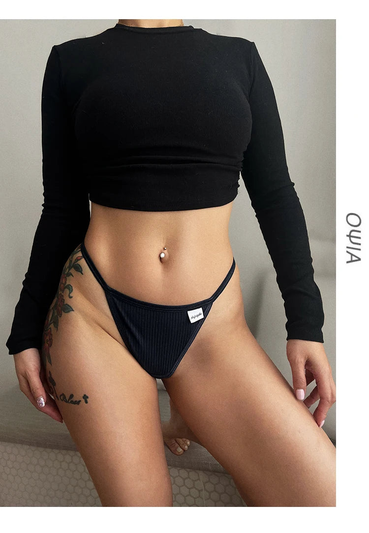 INTIMO SECRETS Cotton Thong – Sexy Low-Waist G-String Underwear for Women