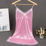 Cute Lace Camisola Patchwork Women's Nightgowns Lingerie Nighty Bowknots Nightwear Women