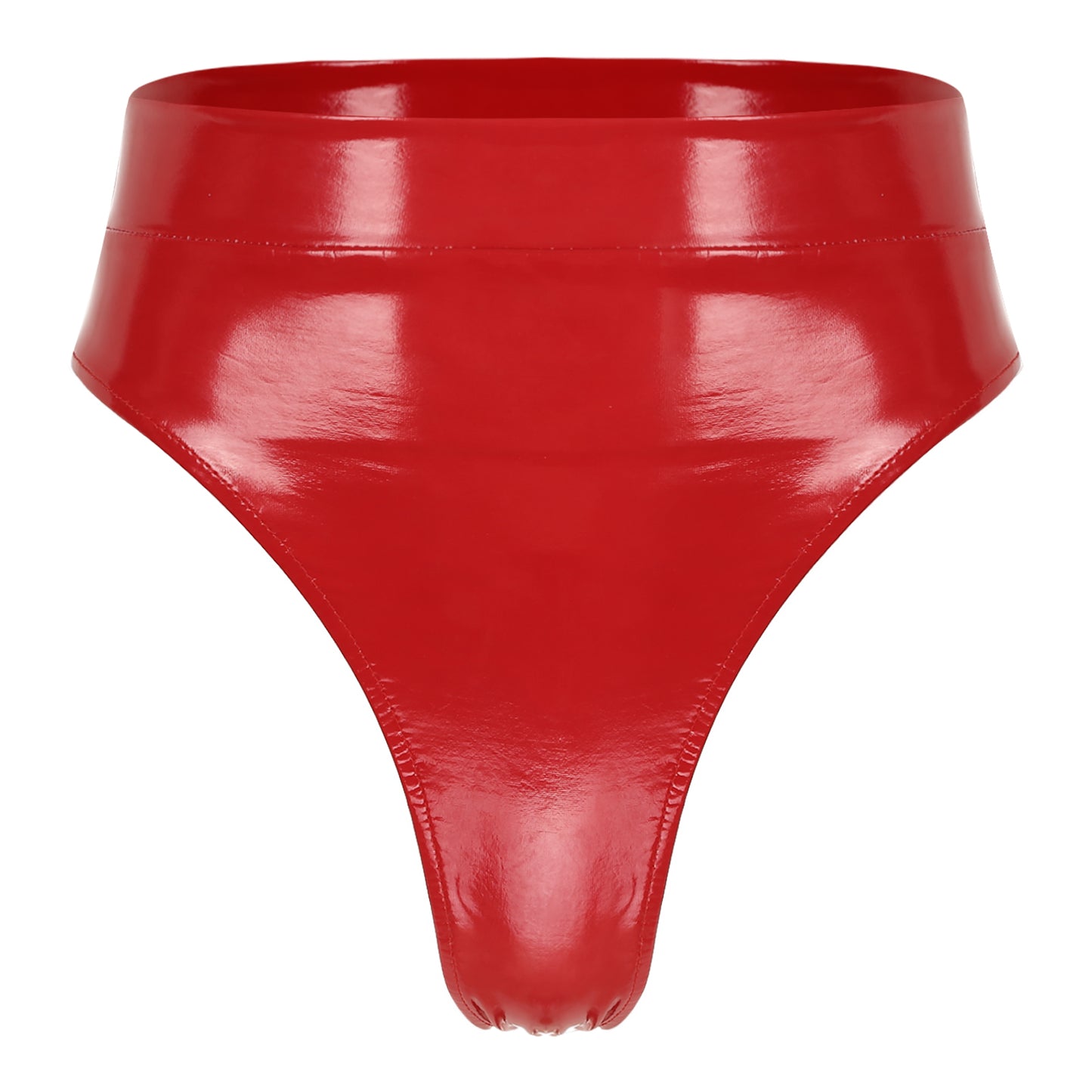 Womens Adult Sexy Thong Latex Panties Lingerie Wet Look Patent Leather Briefs Underwear Buckle Belted Pole Dance PVC Panties