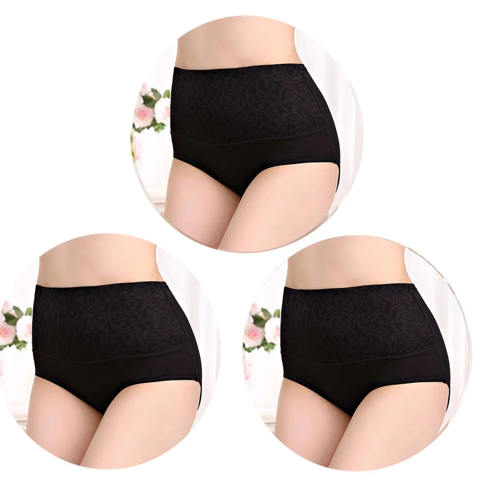 INTIMO SECRETS 3-Pack Women’s High-Waist Cotton Briefs – Breathable & Comfortable