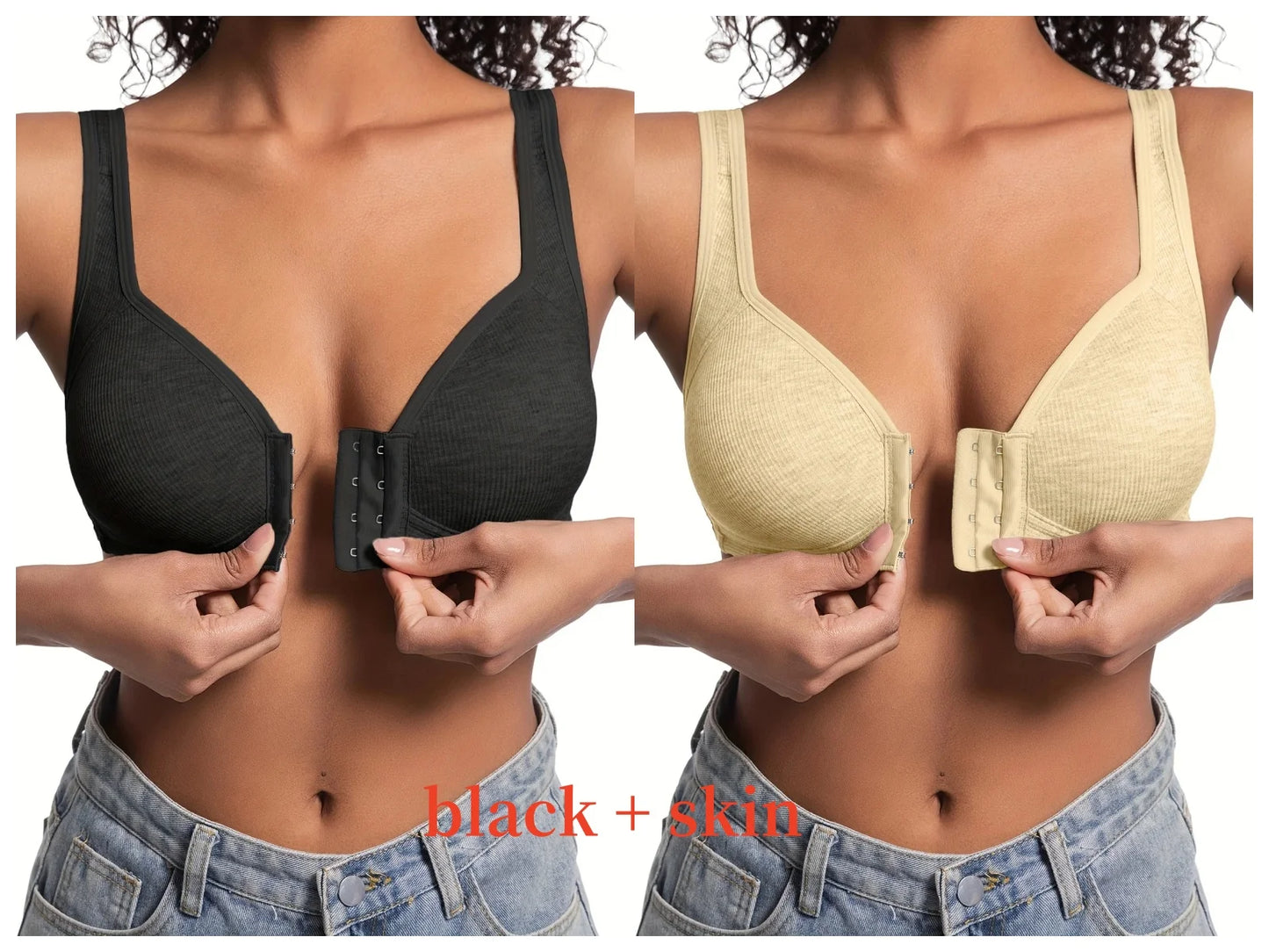INTIMO SECRETS Wire-Free Front Closure Bra – Full Coverage for Women