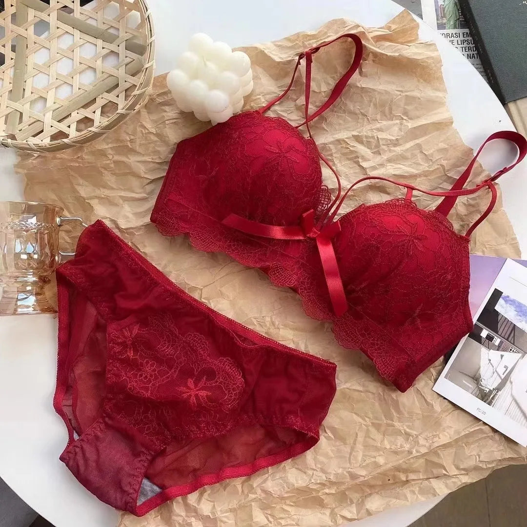 INTIMO SECRETS Women’s Lace Push-Up Bra – Small Bust Anti-Sag Active Bra