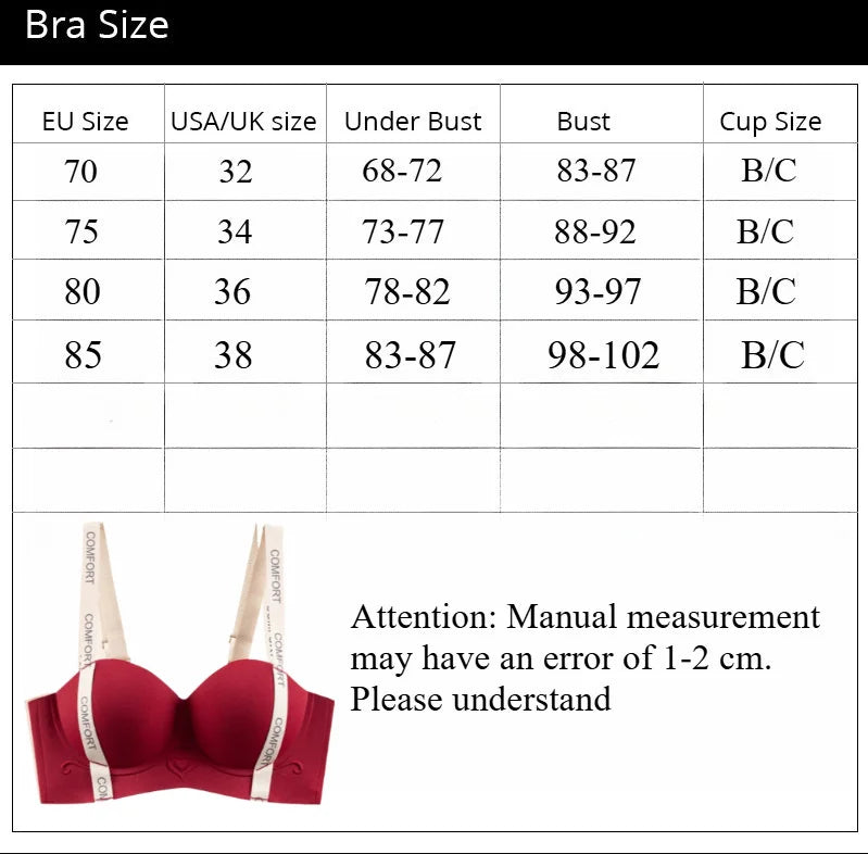 Seamless Letter Print Push Up Bras for Women Without Steel Rings Trendy Underwear Anti-Slip Small Chest Bra Adjustable Straps