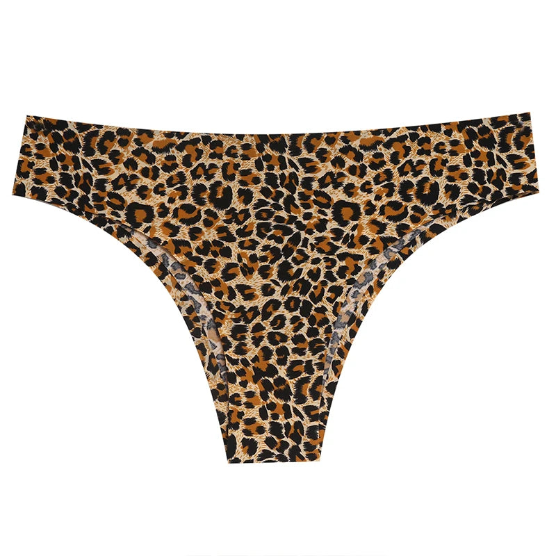 INTIMO SECRETS 3PCS Leopard Thongs – Seamless Satin G-String Underwear for Women