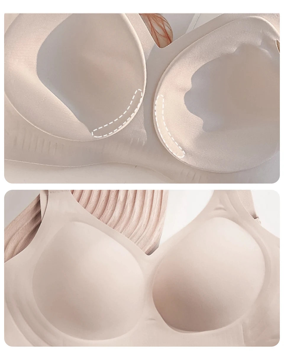 INTIMO SECRETS Plus Size Seamless Push-Up Bra – Wireless Padded Bralette (M-5XL)