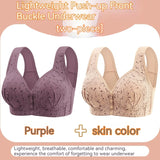 INTIMO SECRETS Women’s Floral Wireless Bra – Breathable Comfortable Front-Button Traceless