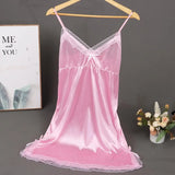 Cute Lace Camisola Patchwork Women's Nightgowns Lingerie Nighty Bowknots Nightwear Women