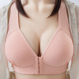 INTIMO SECRETS Large Size Front Buckle Seamless Bra V-Shape Back Breastfeeding Friendly