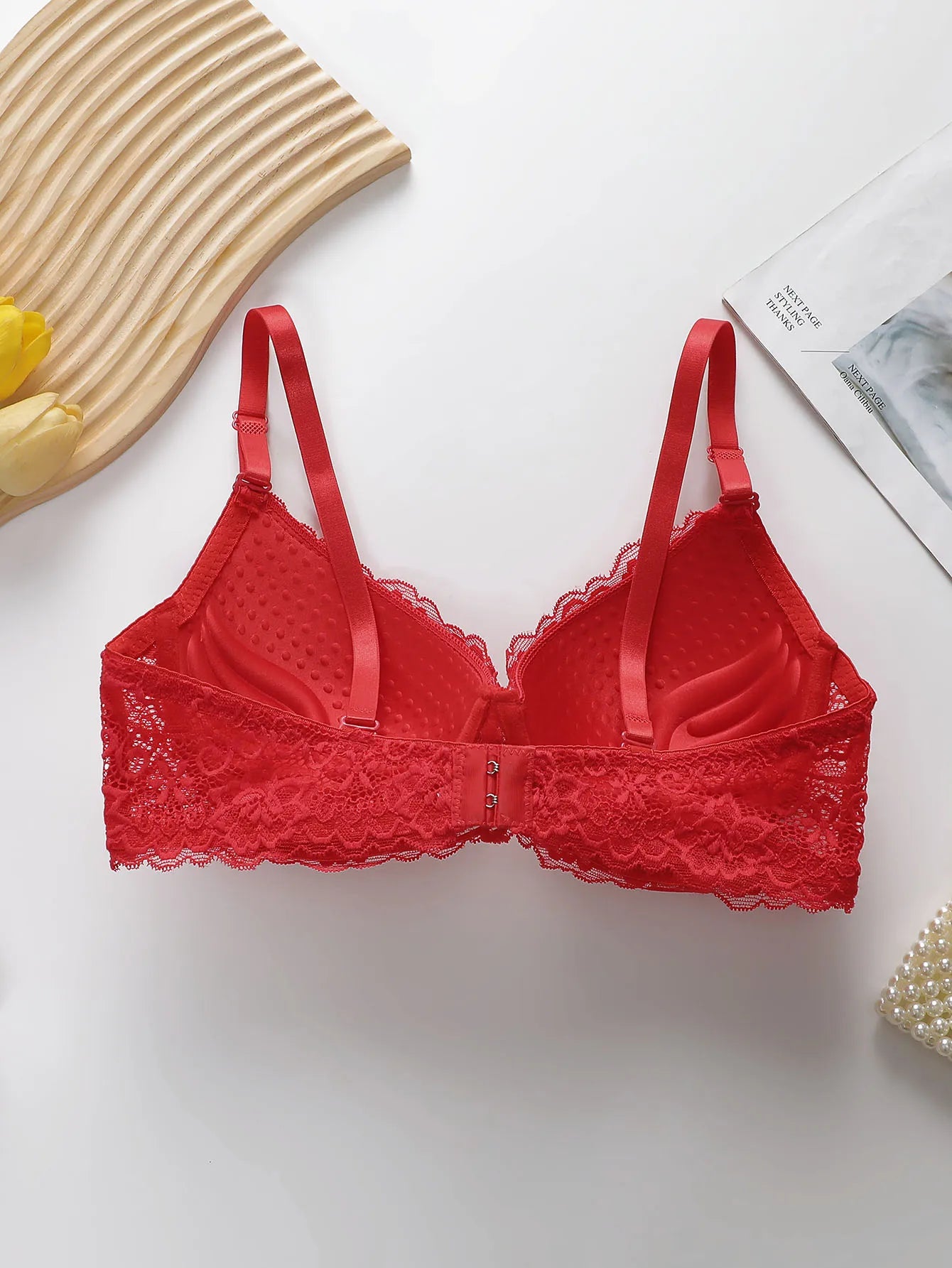 INTIMO SECRETS Embroidered Lace Push Up Bra - Underwire Support Set