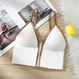 INTIMO SECRETS Seamless Zipper Bra – Wireless Padded Fitness Bralette