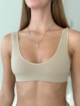 INTIMO SECRETS 3-Piece Seamless Push-Up Sports Bra Set – Deep U-Shape Ribbed Lingerie