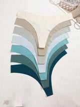 INTIMO SECRETS 7-Pack Women’s Seamless Ice Silk Low-Rise Thong Panties (XS-XL)