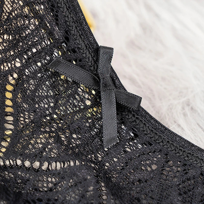 INTIMO SECRETS Lace G-String – Sexy Low-Rise Hollow Out Thong for Women