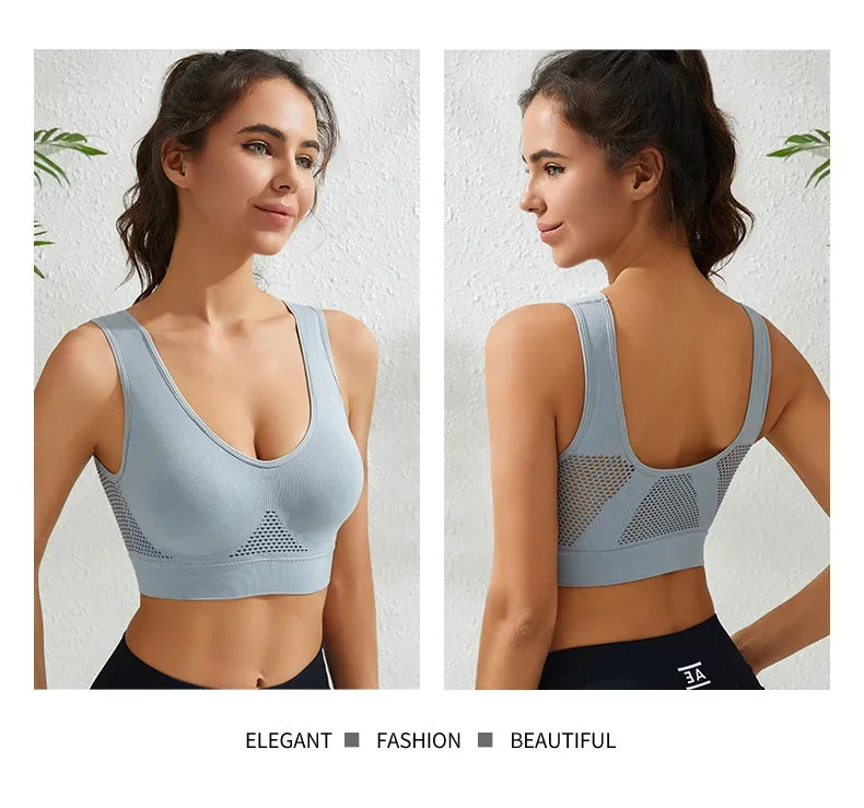 INTIMO SECRETS Women’s Wireless Sports Bra – Breathable Yoga Vest with Removable Pads