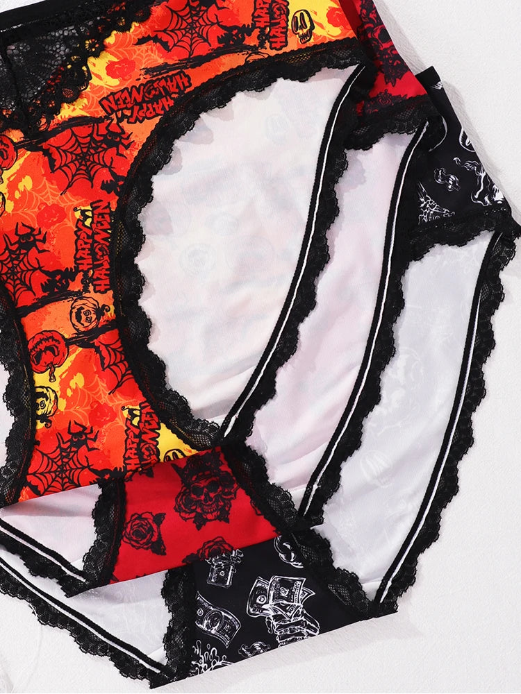 INTIMO SECRETS Halloween Low-Waist Lace Panties – 3 Pack