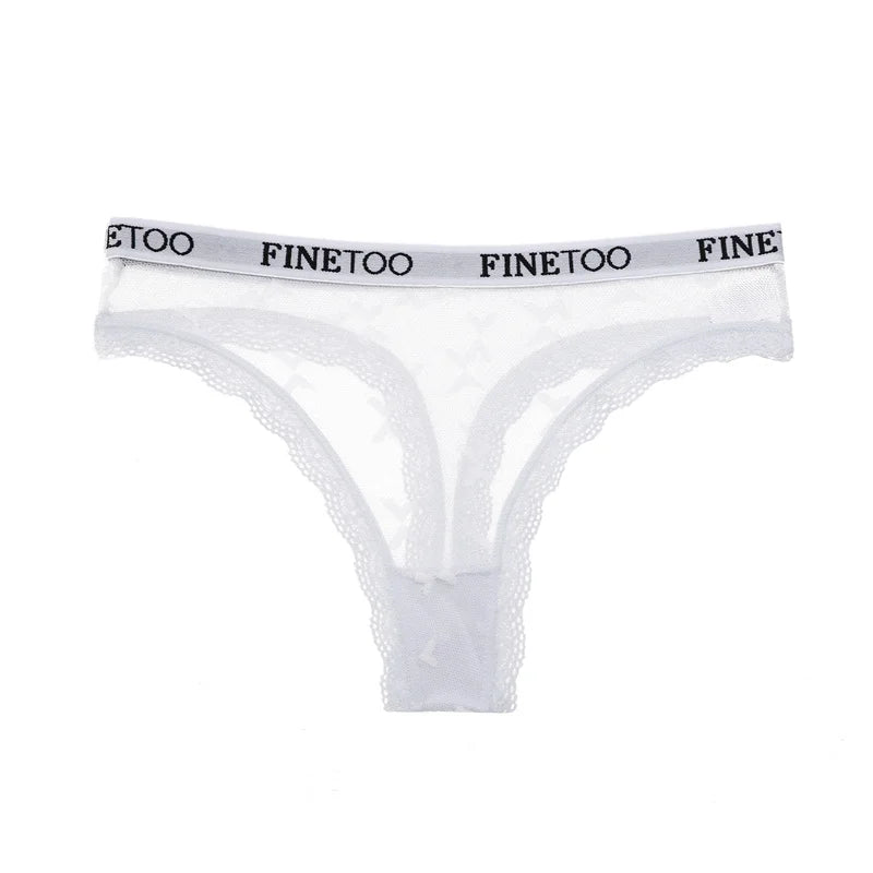 INTIMO SECRETS Women’s Sexy Lace Low-Rise Thong – Letter Waist Transparent G-String T-Back