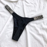 INTIMO SECRETS Women’s Sexy Rhinestone Low-Waist Thong Panties