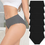 FINETOO 6Pcs Women's Cotton High Waist Panties Underwear Female Large Intimate Lingerie Briefs Woman Underpants Pantys Panties