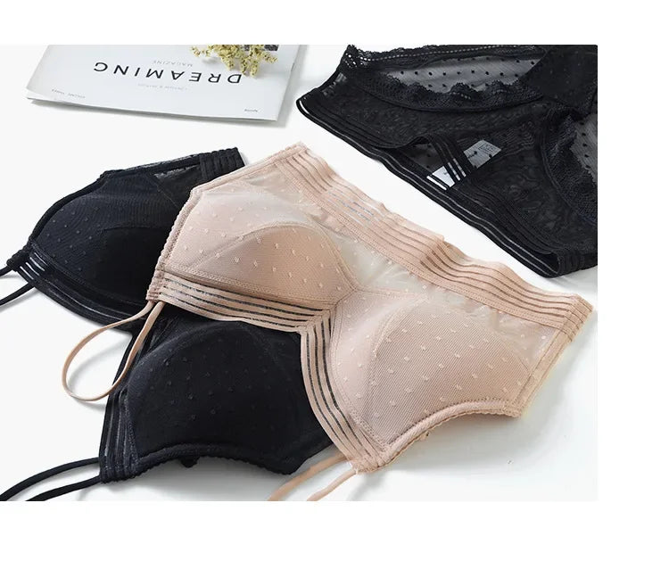 INTIMO SECRETS U-Shaped Backless Lace Bra – Wireless Invisible Lingerie