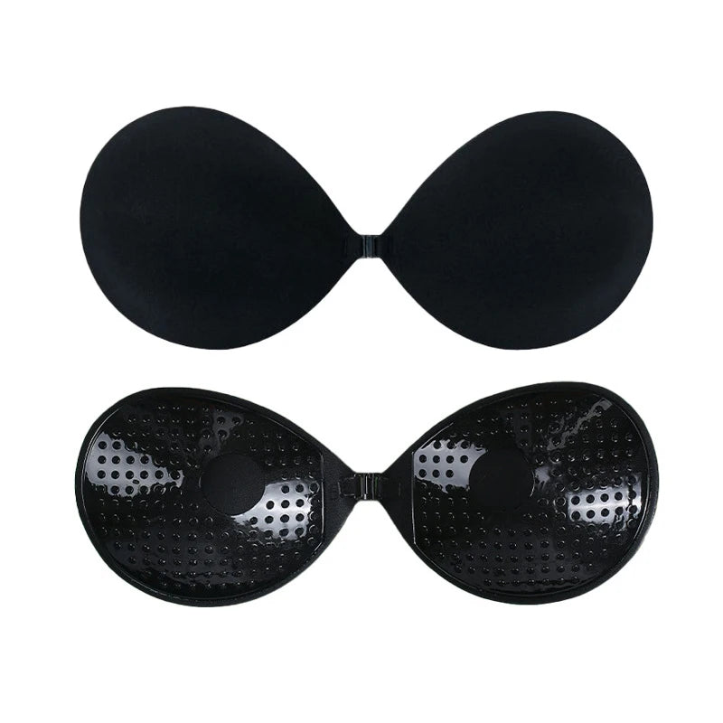 INTIMO SECRETS Women’s Round Cup Chest Patch – Front Button Push-Up Small Chest Enhancer, Invisible Wedding Bra