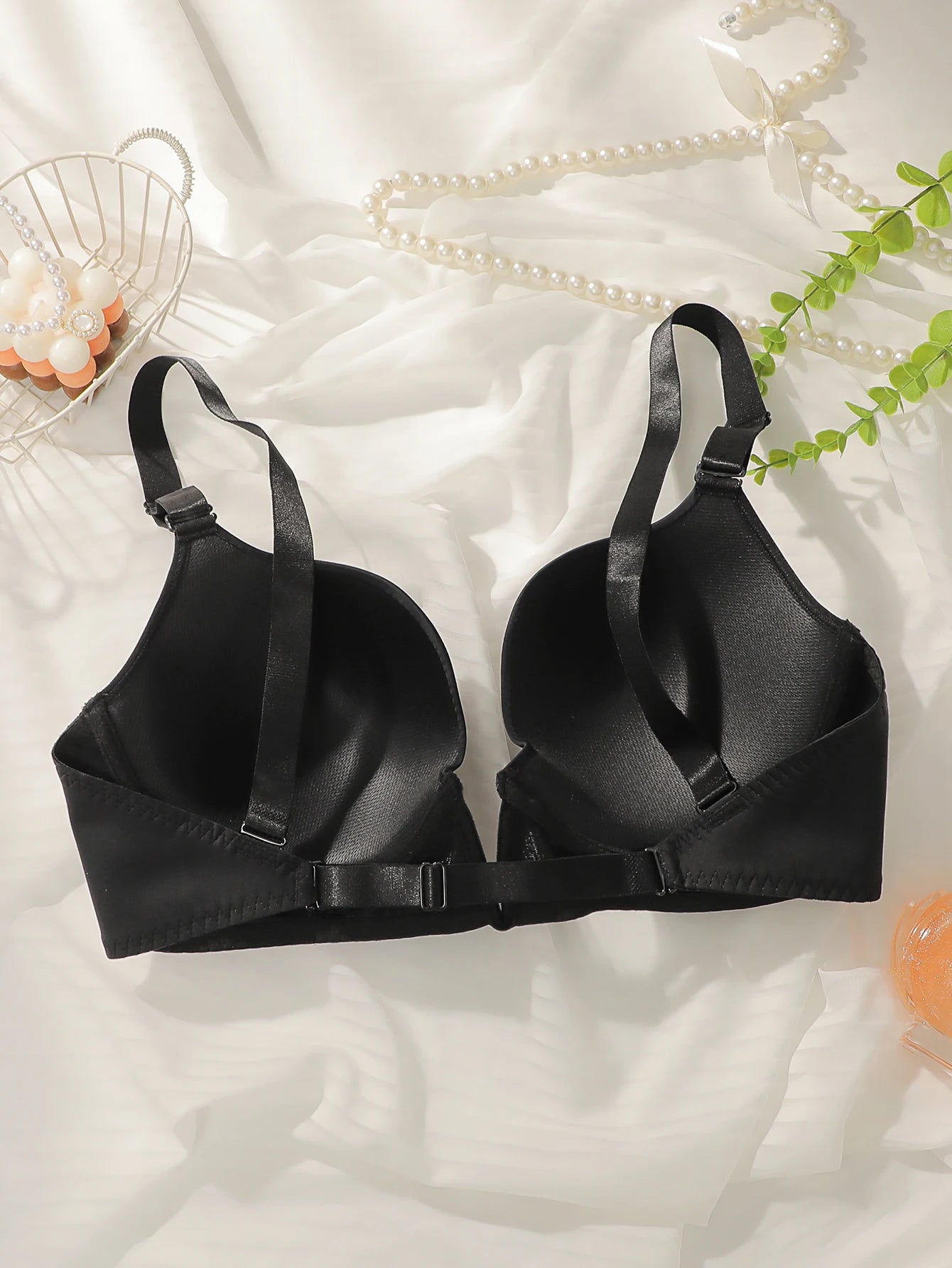 INTIMO SECRETS Comfortable Plus Size Push-Up Bra – Deep V, Adjustable Straps