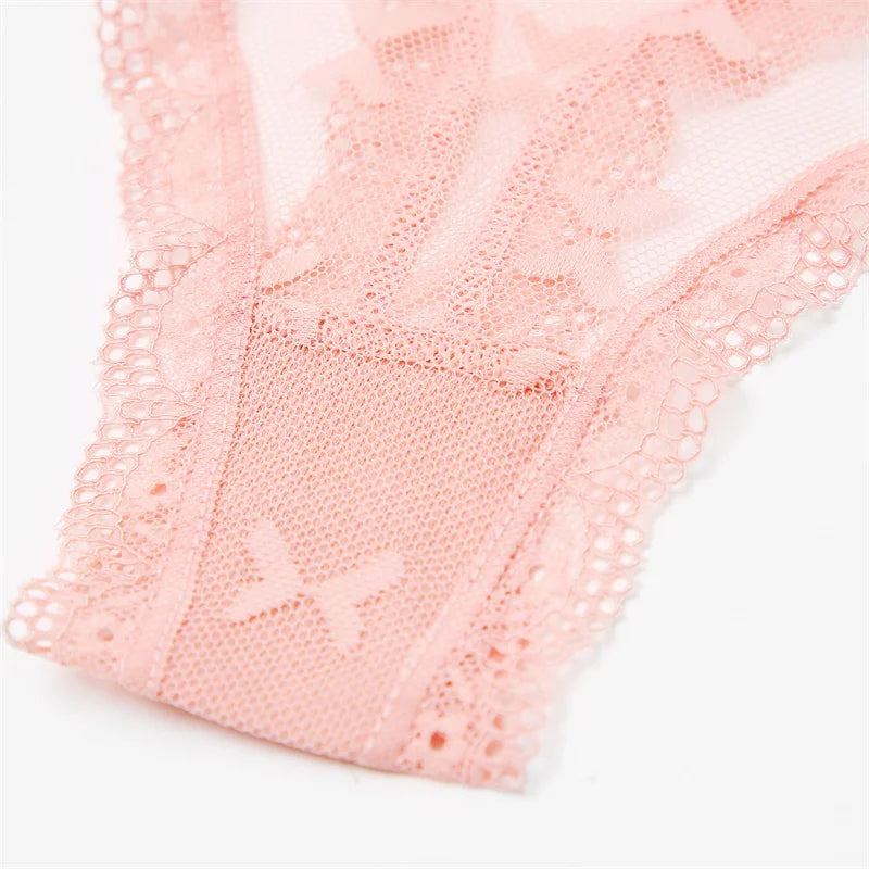 INTIMO SECRETS Women’s Sexy Lace Low-Rise Thong – Letter Waist Transparent G-String T-Back