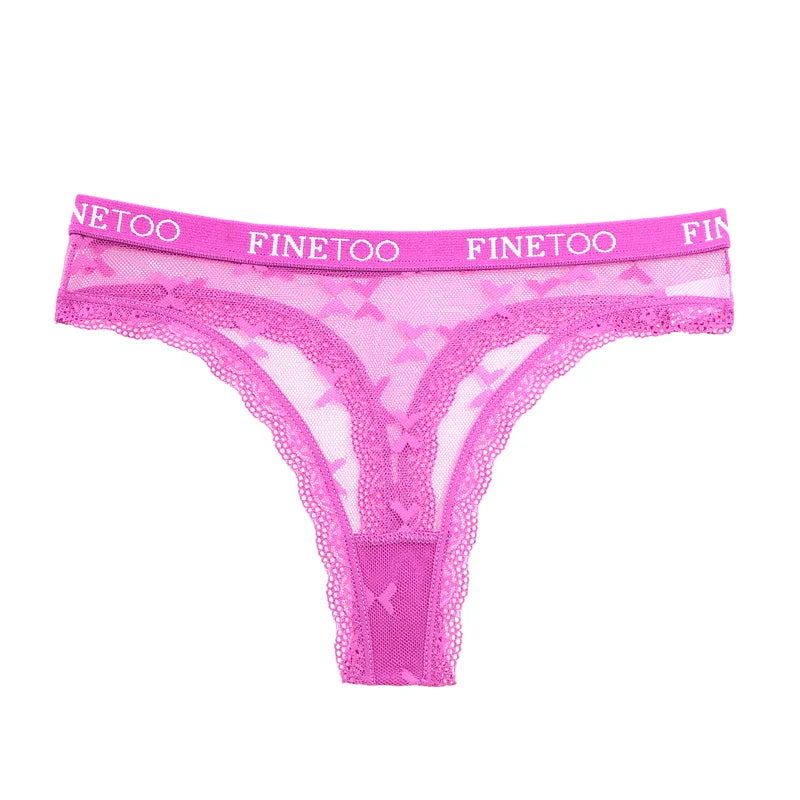 INTIMO SECRETS Women’s Sexy Lace Low-Rise Thong – Letter Waist Transparent G-String T-Back