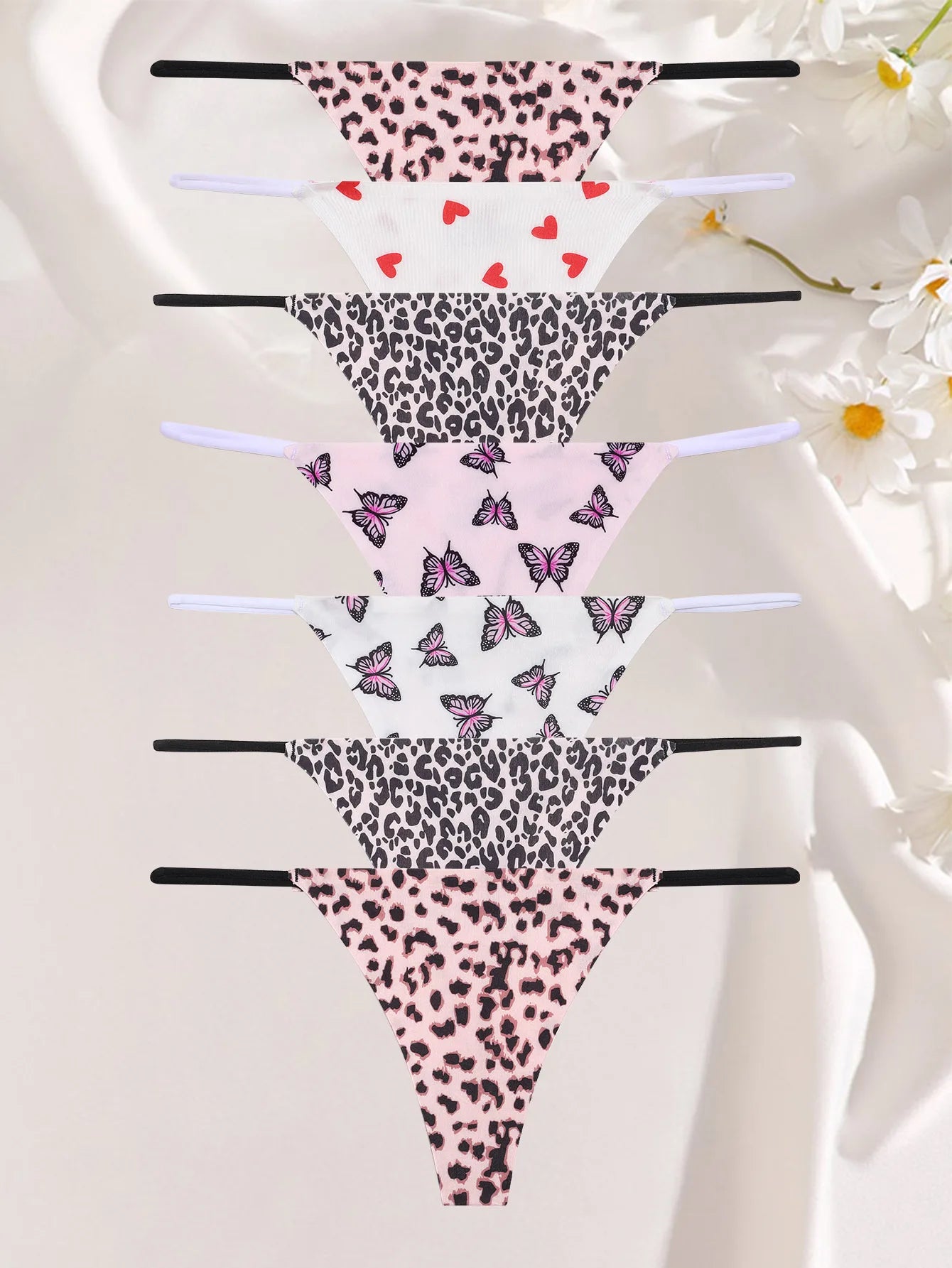 INTIMO SECRETS 7-Pack Seamless Low-Waist Thong Panties for Women