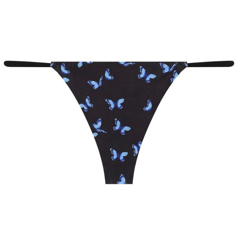 INTIMO SECRETS Ice Silk Seamless Thong - Sexy Butterfly G-String T-Back