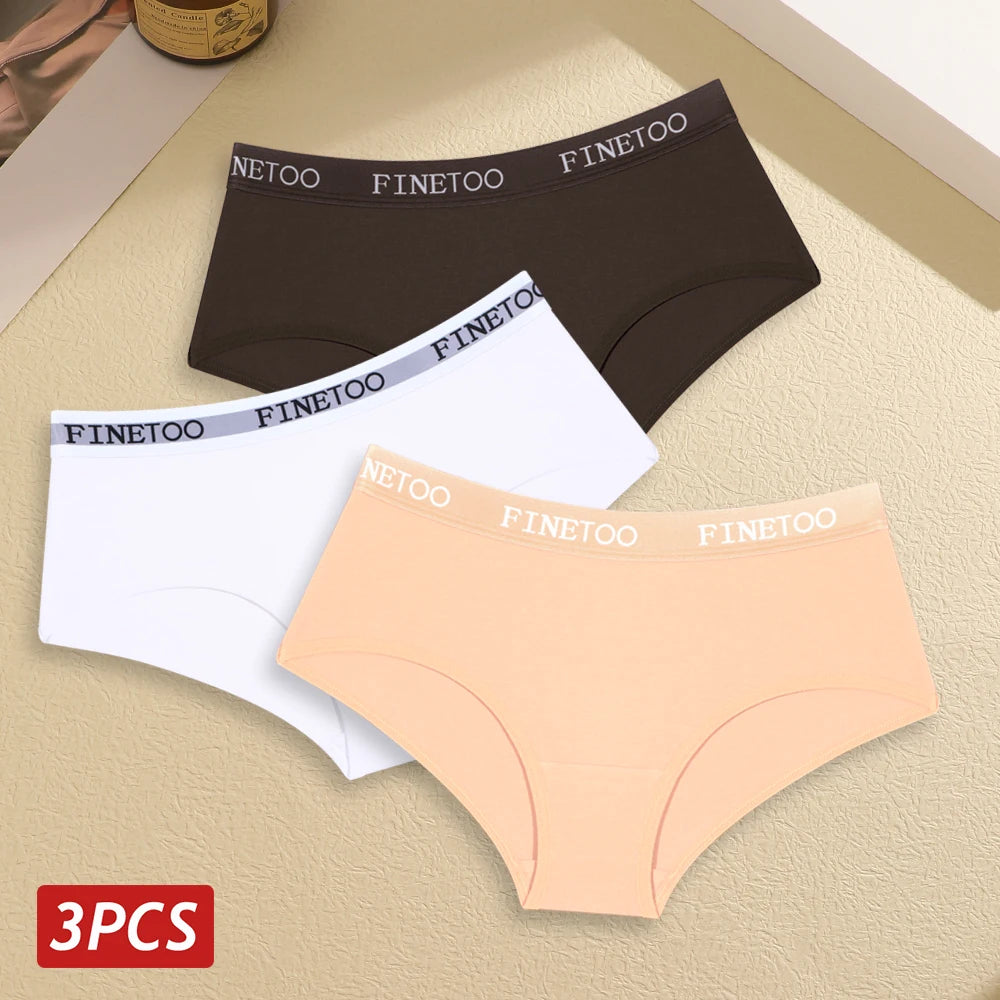 INTIMO SECRETS 3PCS Women’s Cotton Seamless Briefs – Plus Size Low-Waist Panties (S-XXL)