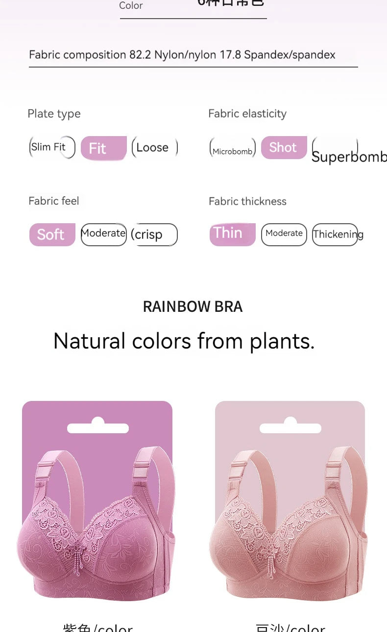 INTIMO SECRETS Women’s Plus-Size Lace Bralette – Ultra-Thin Deep V Bra