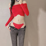 INTIMO SECRETS Women’s Low-Waist Rhinestone Letter G-String Thong