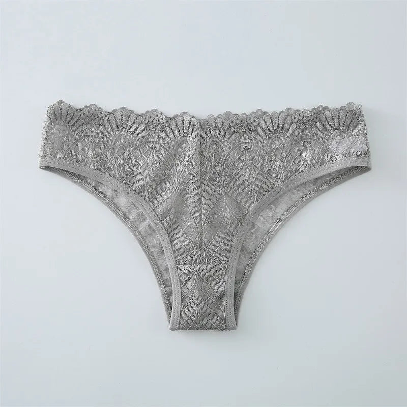 INTIMO SECRETS Women’s Low-Waist Hollow Lace Embroidered Panties – Summer Breathable