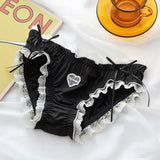 Kawaii Lingerie Lace Underwear Women Girls Blue Pink Ruffles Panties Briefs Japanese Sexy Cute Thongs Lolita Panty