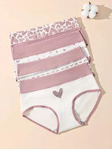 Plus Size 4Pcs Cotton Women's Panties High Waist Underwear Print Ladies Briefs Slim Unswepants Breathable Sexy Ladies Lingerie