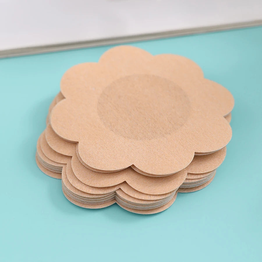 100PC Cloth Nipple Cover Teat Hide Women Disposable Nipple Pasties Piece Breast Petals Invisible Bra Padding Chest Sticker Patch