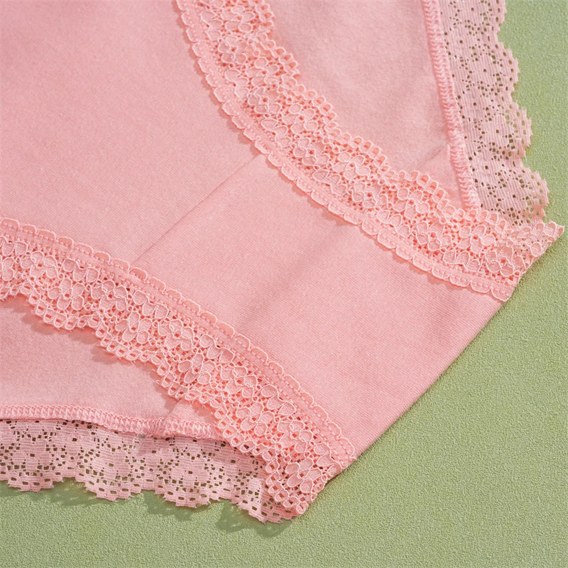 INTIMO SECRETS 3PCS Cotton Lace Panties – Plus Size Women’s Mid-Waist Lingerie