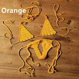 INTIMO SECRETS Women’s Hand-Crochet Bikini Set – Sexy Bohemian Beach Swimwear, Cotton Sportswear Accessories