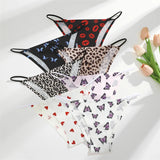 4Pcs/Set Graphic Print Briefs Women Seamless Ultra-thin Panties Sexy Low Waist Leopard Love Underwear Girls Breathable Lingerie