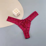 INTIMO SECRETS 3PCS Lace Thongs – Transparent Mid-Waist G-Strings Plus Size