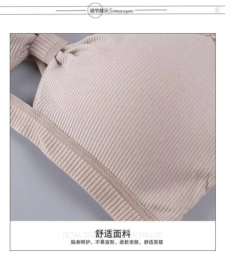 2023 sexy threaded sports yoga bra pure cotton sports bra fitness top bra breathable strap underwear bra pad wrap chest